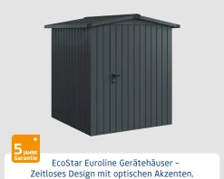 EcoStar Metallgerätehaus Euroline ESD2 anthrazit 166 x 166 cm 1-flg.