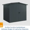EcoStar Metallgerätehaus Euroline ESD4 anthrazit 214 x 166 cm 2-flg.
