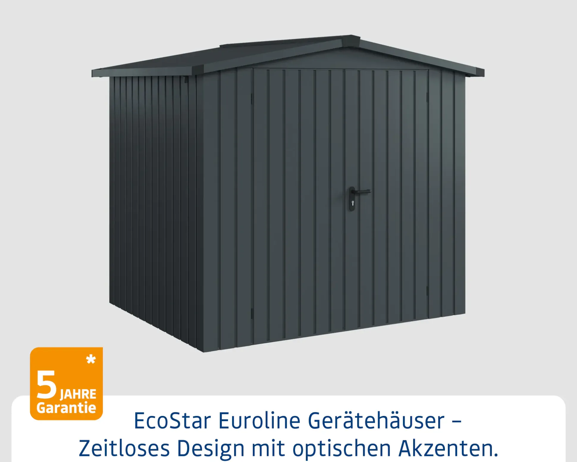 EcoStar Metallgerätehaus Euroline ESD4 anthrazit 214 x 166 cm 2-flg.