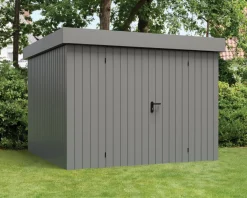 EcoStar Metallgerätehaus Euroline EFD10 aluminiumgrau 262 x 262 cm 2-flg.