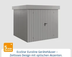 EcoStar Metallgerätehaus Euroline EFD5 aluminiumgrau 214 x 214 cm 2-flg.