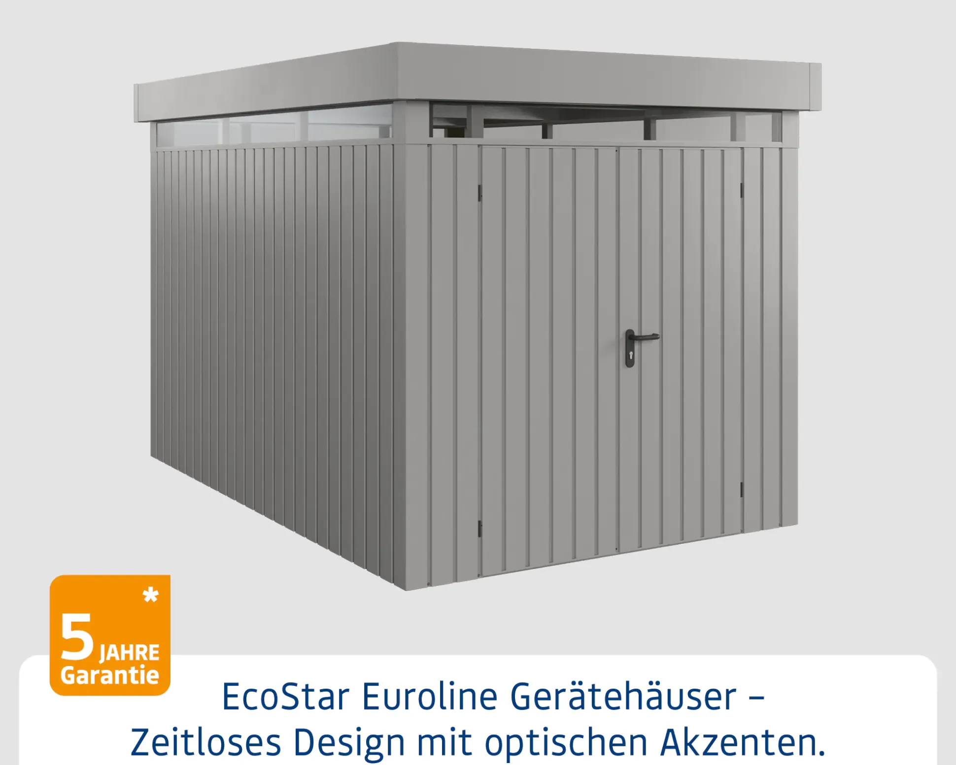EcoStar Metallgerätehaus Euroline EFD7 LB graualuminium 214 x 310 cm 2-flg.