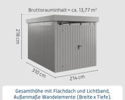 EcoStar Metallgerätehaus Euroline EFD7 LB graualuminium 214 x 310 cm 2-flg.