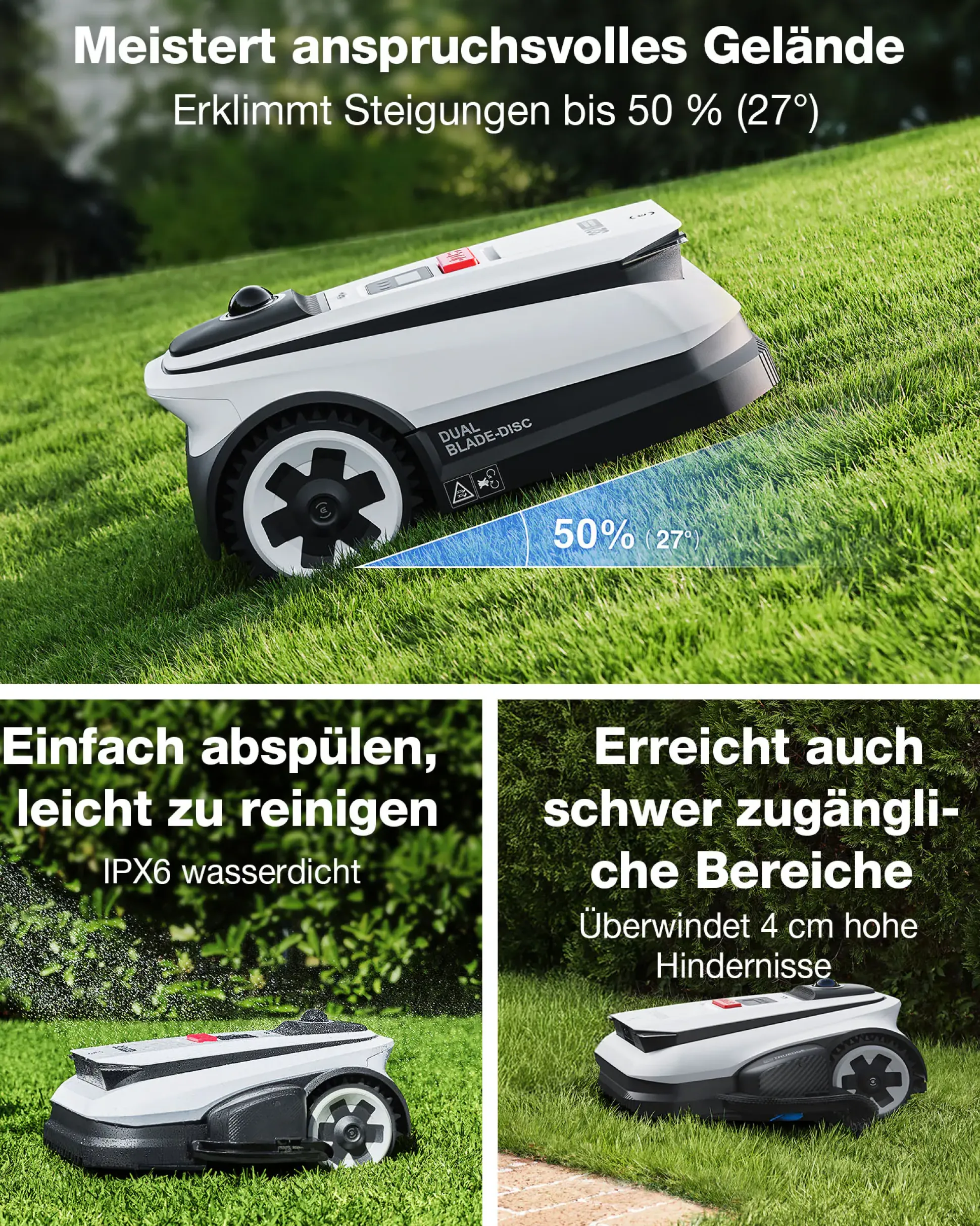 ECOVACS Mähroboter GOAT A3000 LiDAR Pro - 33 cm Schnittbreite 3000 m² 32 V