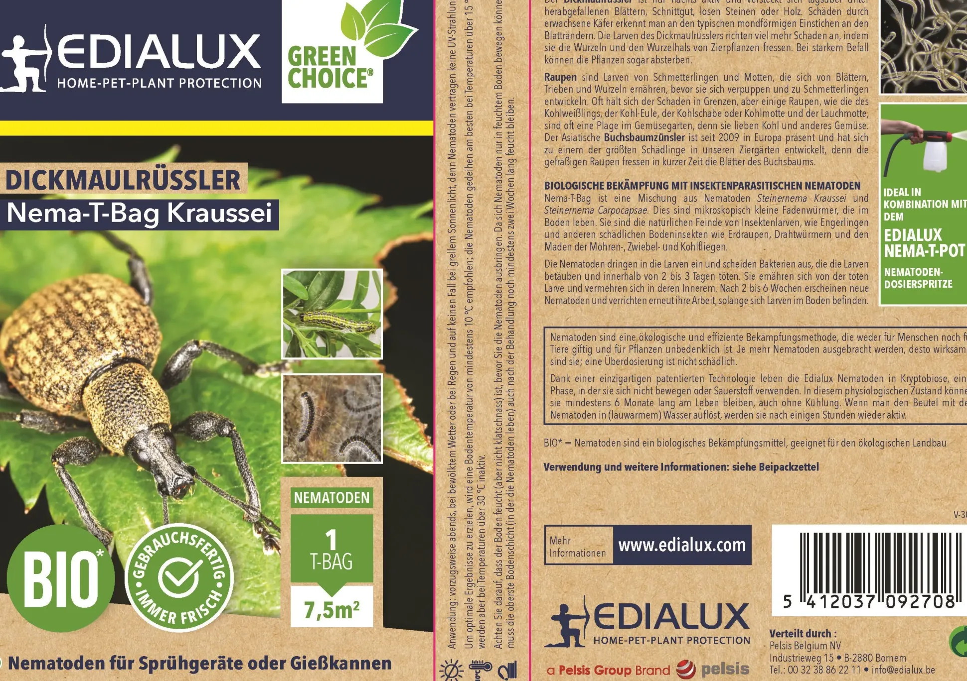 Edialux Nematoden T-Bag Kraussei gegen Dickmaulrüssler 7,5 m²