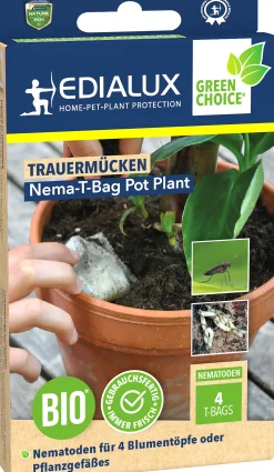 Edialux Nematoden T-Bag Pot Plant gegen Trauermücken 4 Pads