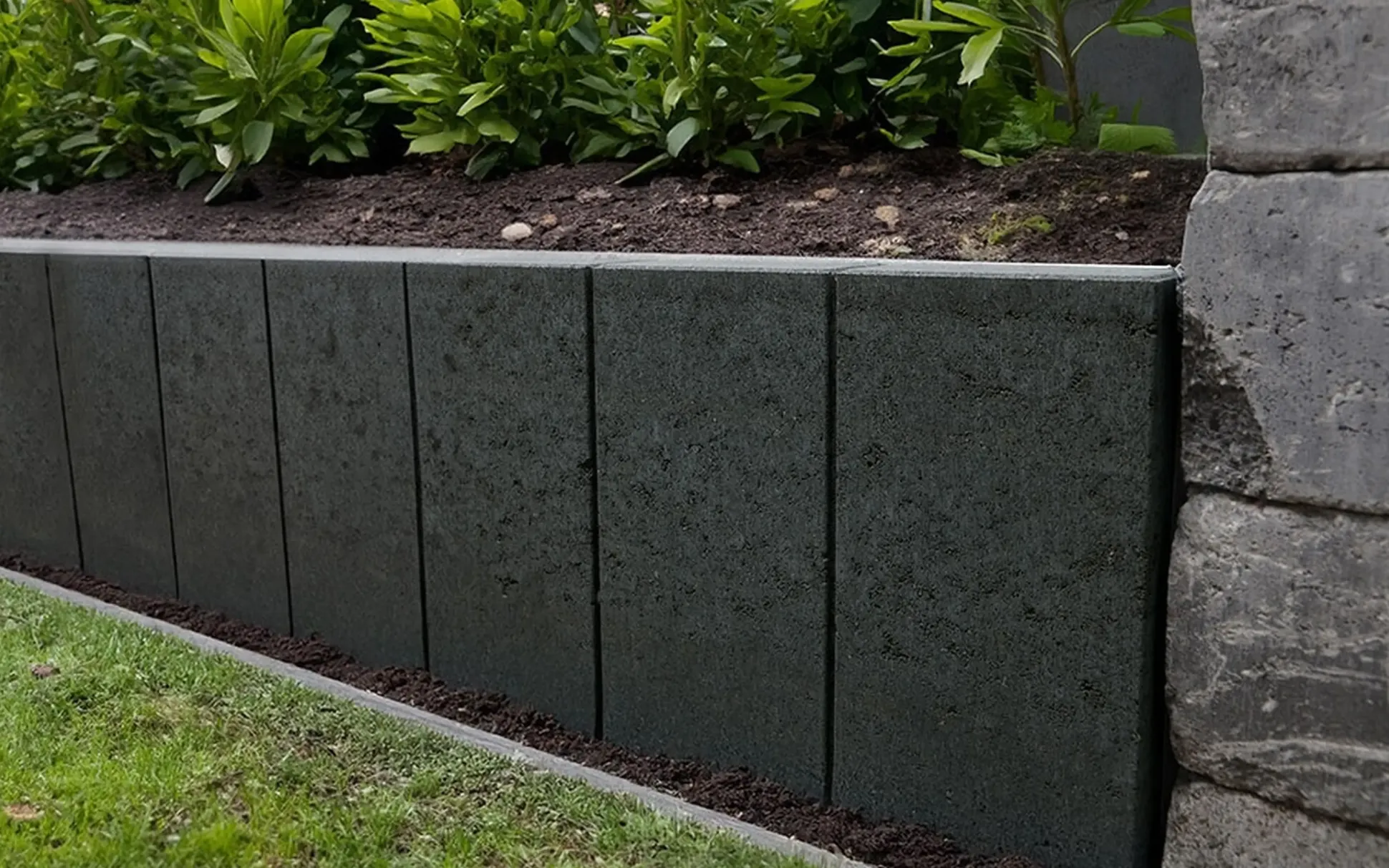 EHL Palisade Palibord Tulo Rechteck 50 x 30 x 8 cm anthrazit