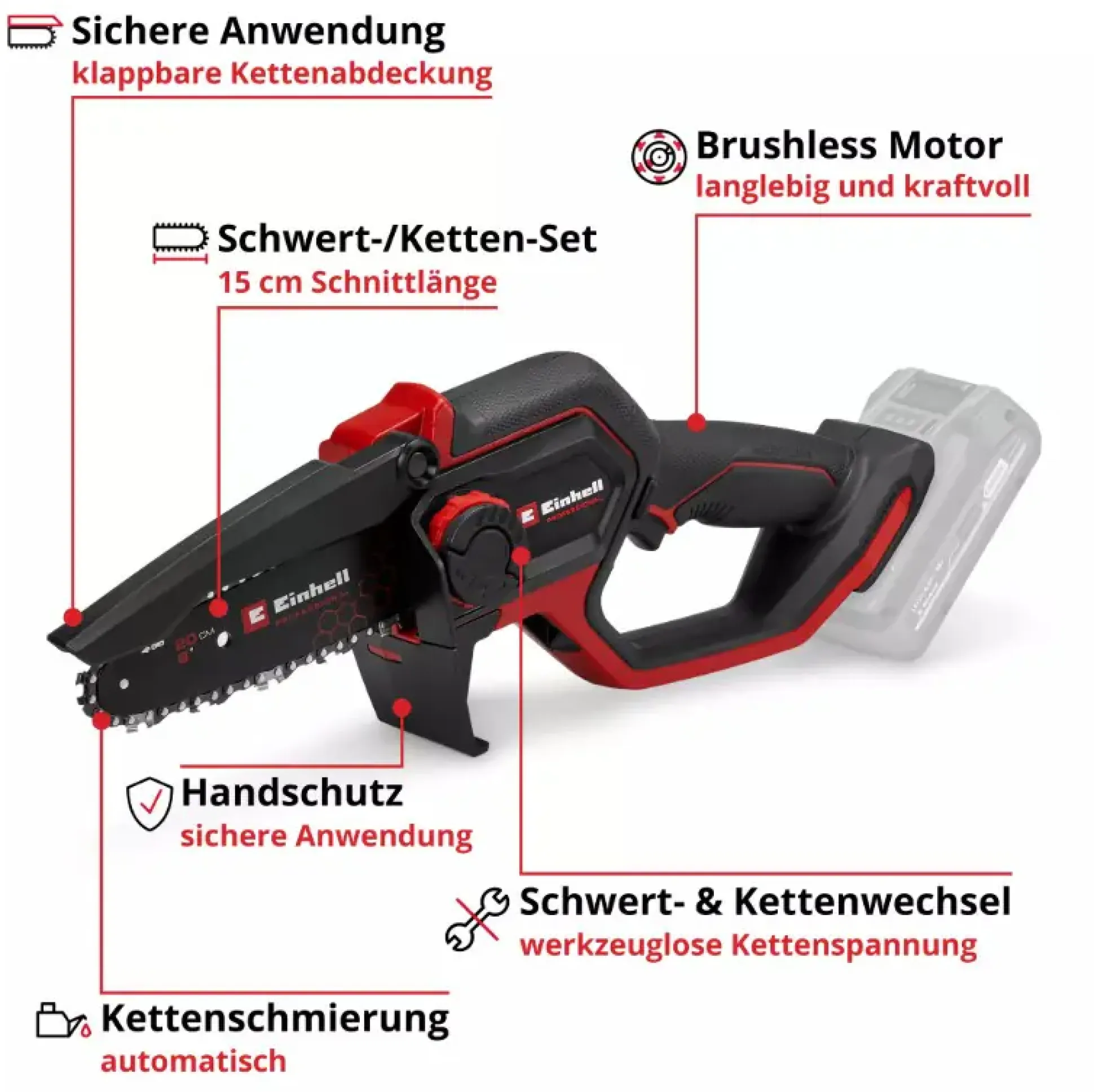 Einhell Akku-Gehölzschneider GP-PS 18/20 Li Solo
