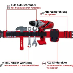 Einhell Kids Kinder-Werkzeuggürtel 9-teilig