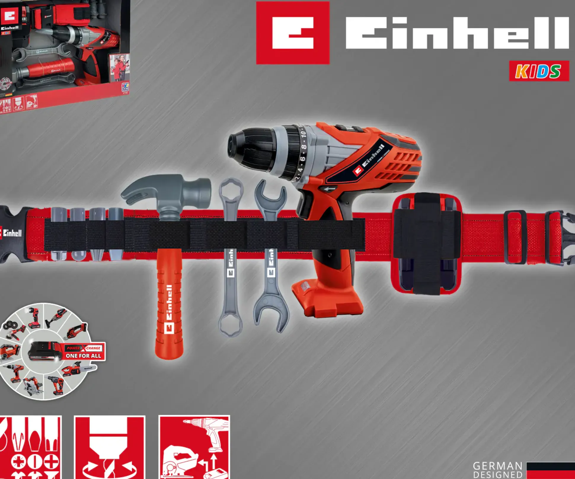Einhell Kids Kinder-Werkzeuggürtel 9-teilig