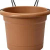 Elho Blumentopf + Halter Green Basics Ø 20 x 18,5 cm mild tonrot