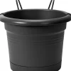 Elho Blumentopf + Halter Green Basics Ø 20 x 18,5 cm lebhaft schwarz