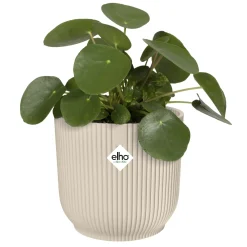 Elho Blumentopf Vibes Fold Kunststoff leinenweiß Ø 25 x 23 cm