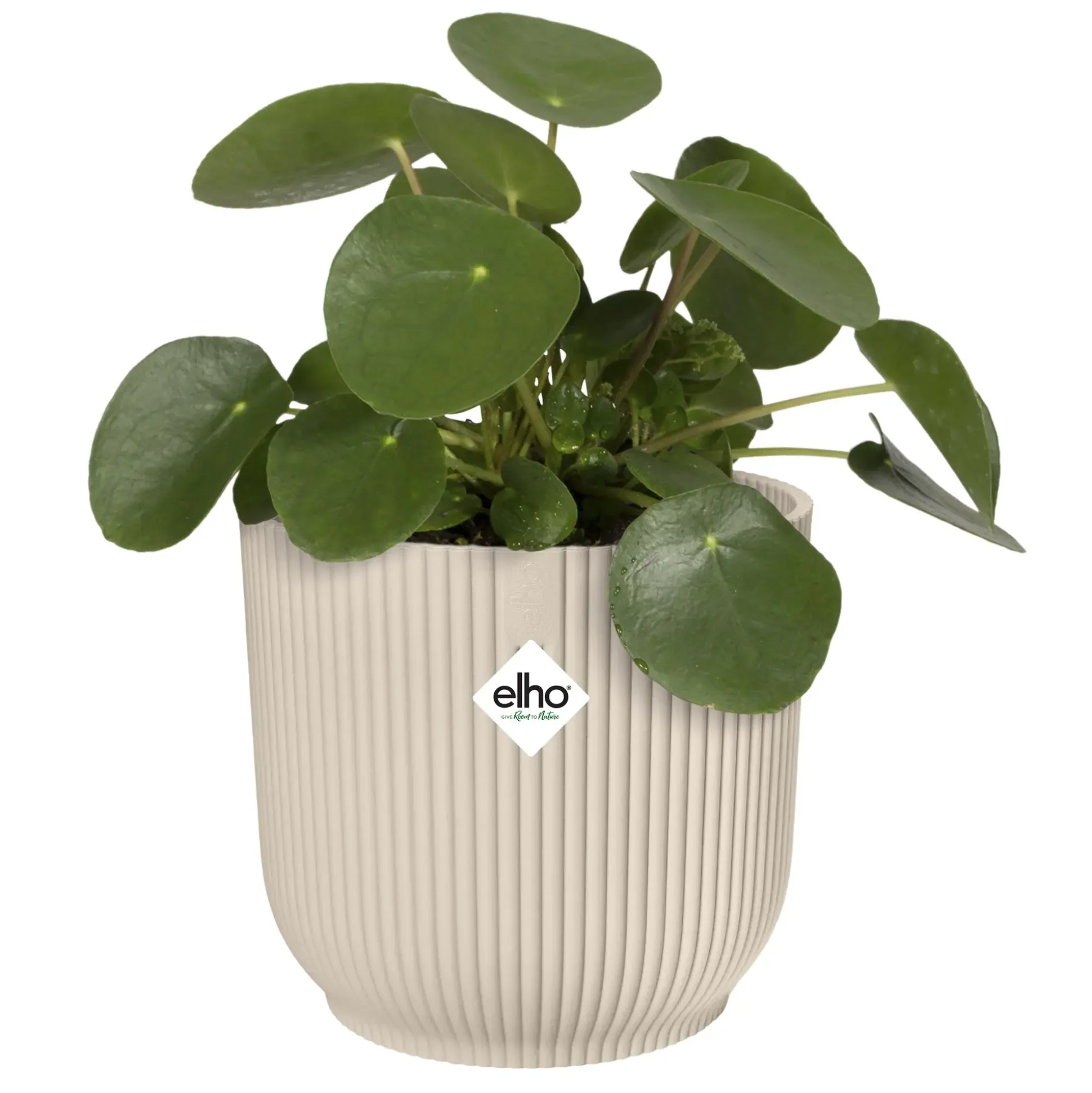 Elho Blumentopf Vibes Fold Kunststoff leinenweiß Ø 25 x 23 cm