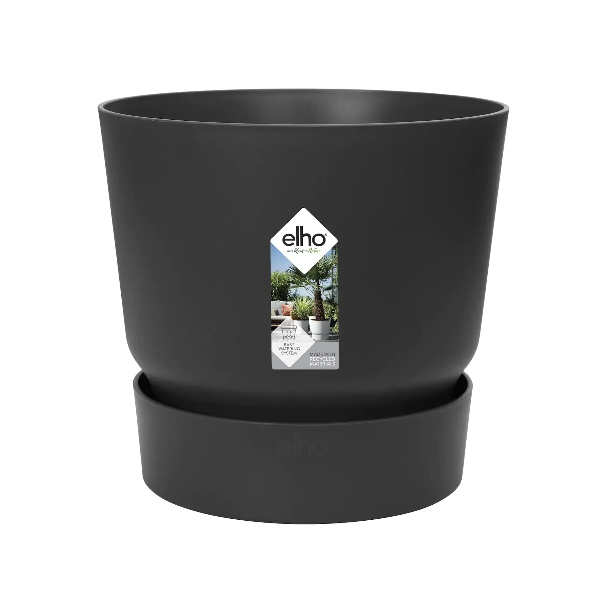 Elho Pflanztopf Greenville Ø 25 x 23 cm living schwarz