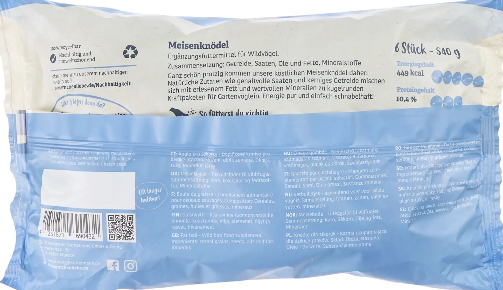 Elles Meisenknödel mit Netz 6 Stück