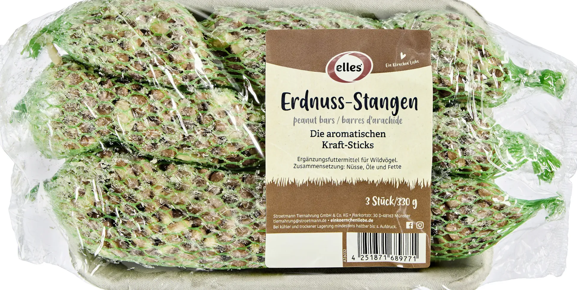 Elles Wildvogelfutter Erdnuss-Stangen 3 Stück