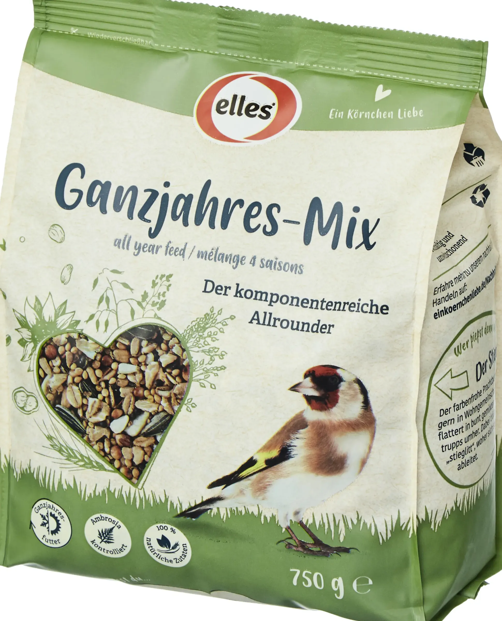 Elles Wildvogelfutter Ganzjahres-Mix 750 g