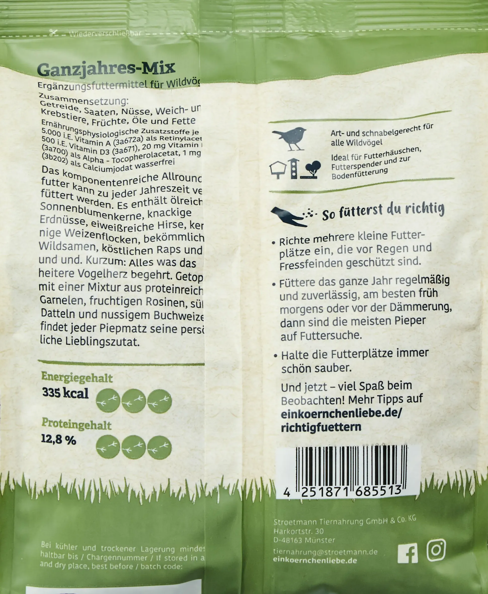 Elles Wildvogelfutter Ganzjahres-Mix 750 g