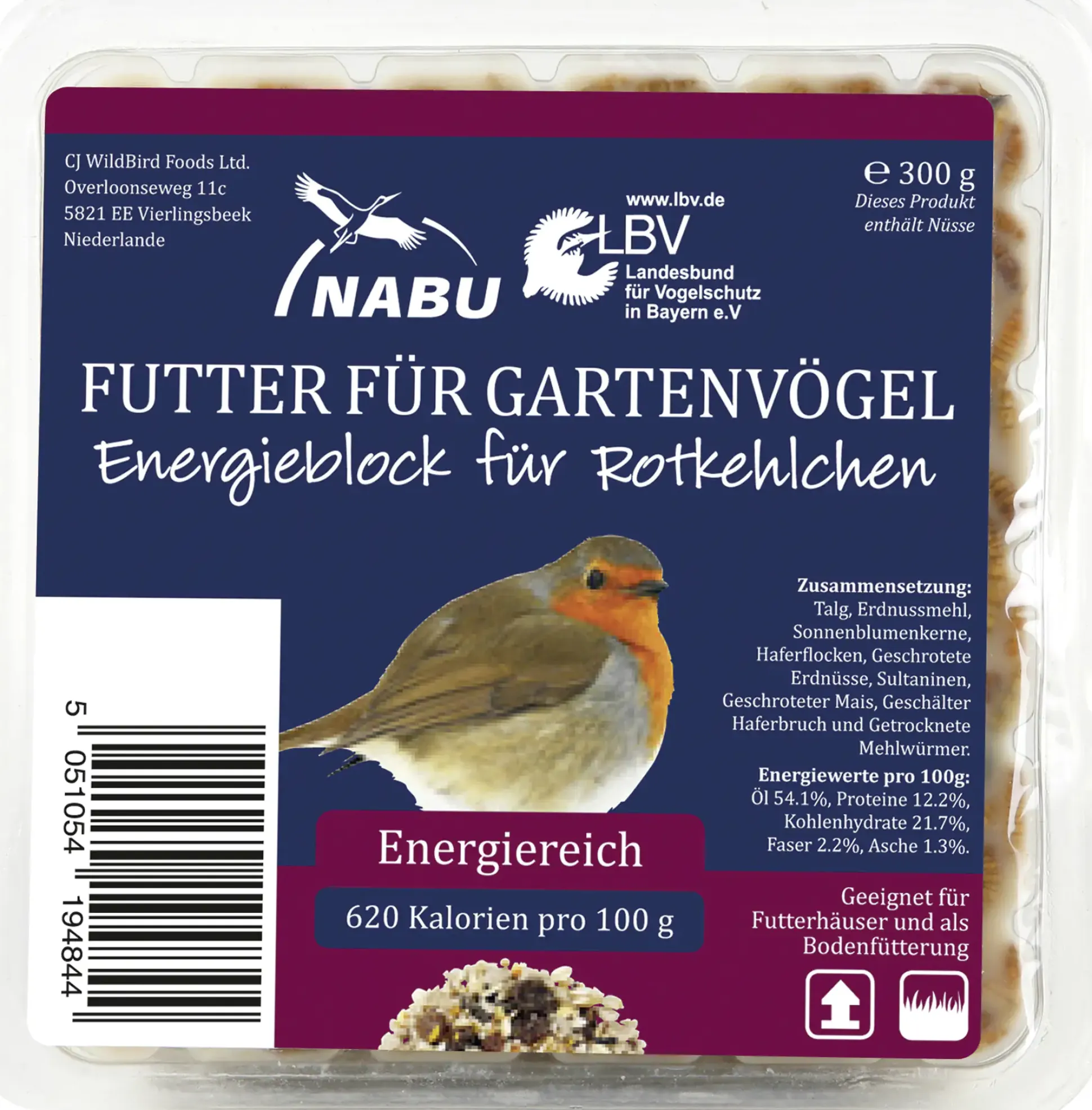 Energieblock für Rotkehlchen 300 g