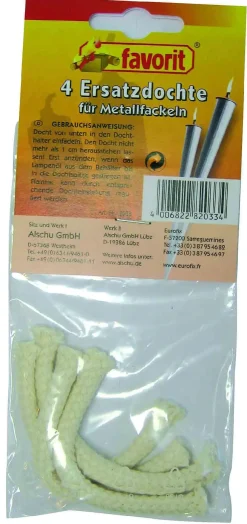 Favorit Ersatzdocht für Metallfackel 4er Pack, rund