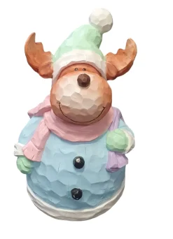 Figur Elch Holzoptik, Polyresin 42 x 30 x 30 cm pastell