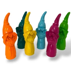 Figur Zwerg Stecker mit Fernglas 12fach Polyresin 35 x 9,5 x 10 cm bunt