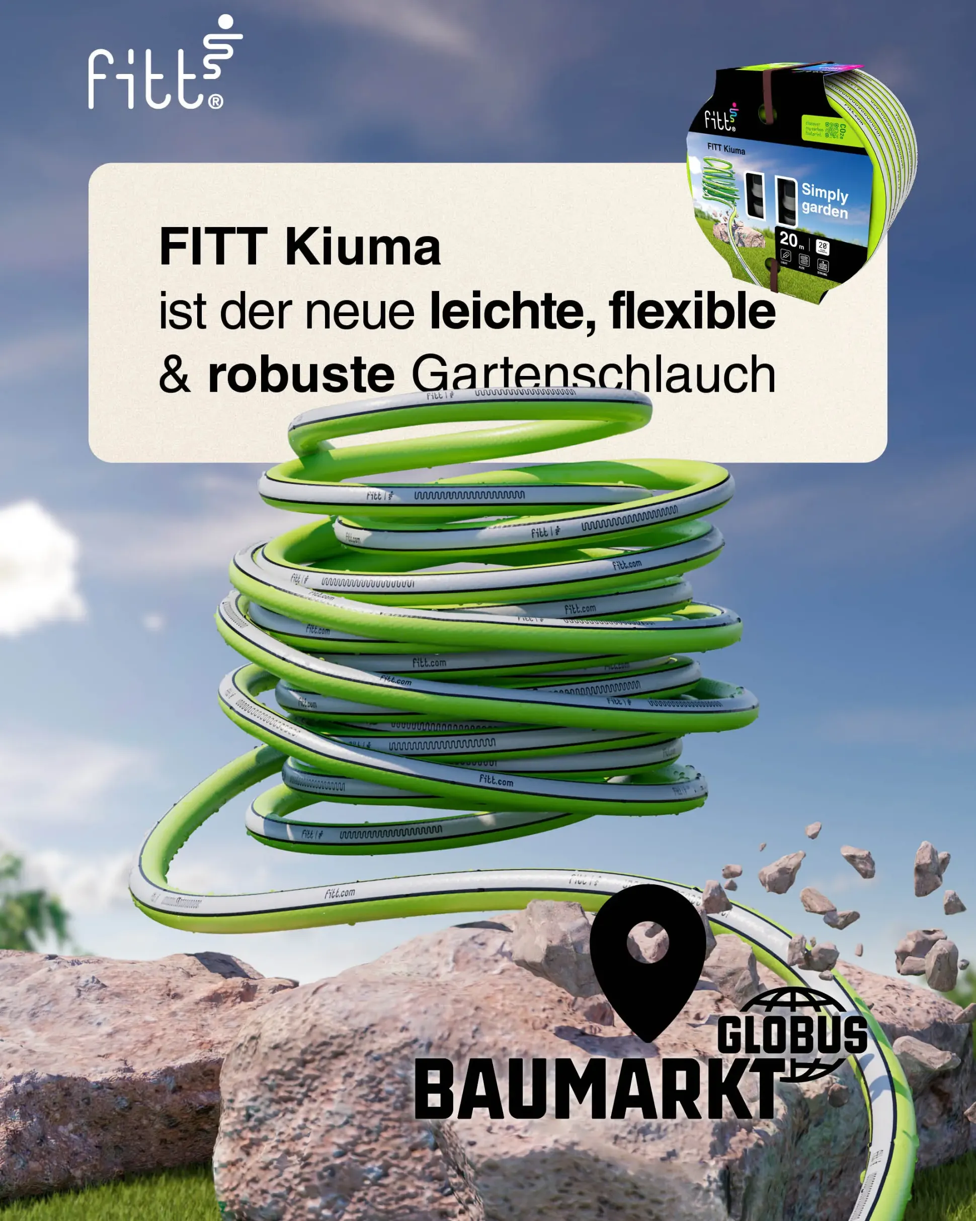 Fitt Gartenschlauch Kiuma Lime 20 m Ø 13 mm (1/2")