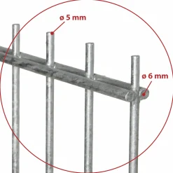 Floraworld Doppelstabmatten-Zaun Premium 251 x 183 cm feuerverzinkt 6/5/6