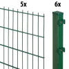 Floraworld Doppelstabmatten-Zaun Set Comfort 10 m 201 x 123 cm inkl. 6 Pfosten 180 cm moosgrün