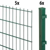 Floraworld Doppelstabmatten-Zaun Set 10 m 201 x 123 cm inkl. 6 Pfosten 170 cm moosgrün