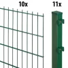 Floraworld Doppelstabmatten-Zaun Set Comfort 20 m 201 x 203 cm inkl. 11 Pfosten 260 cm moosgrün