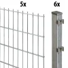 Floraworld Doppelstabmatten-Zaun Set Comfort 10 m 201 x 183 cm inkl. 6 Pfosten 240 cm feuerverzinkt