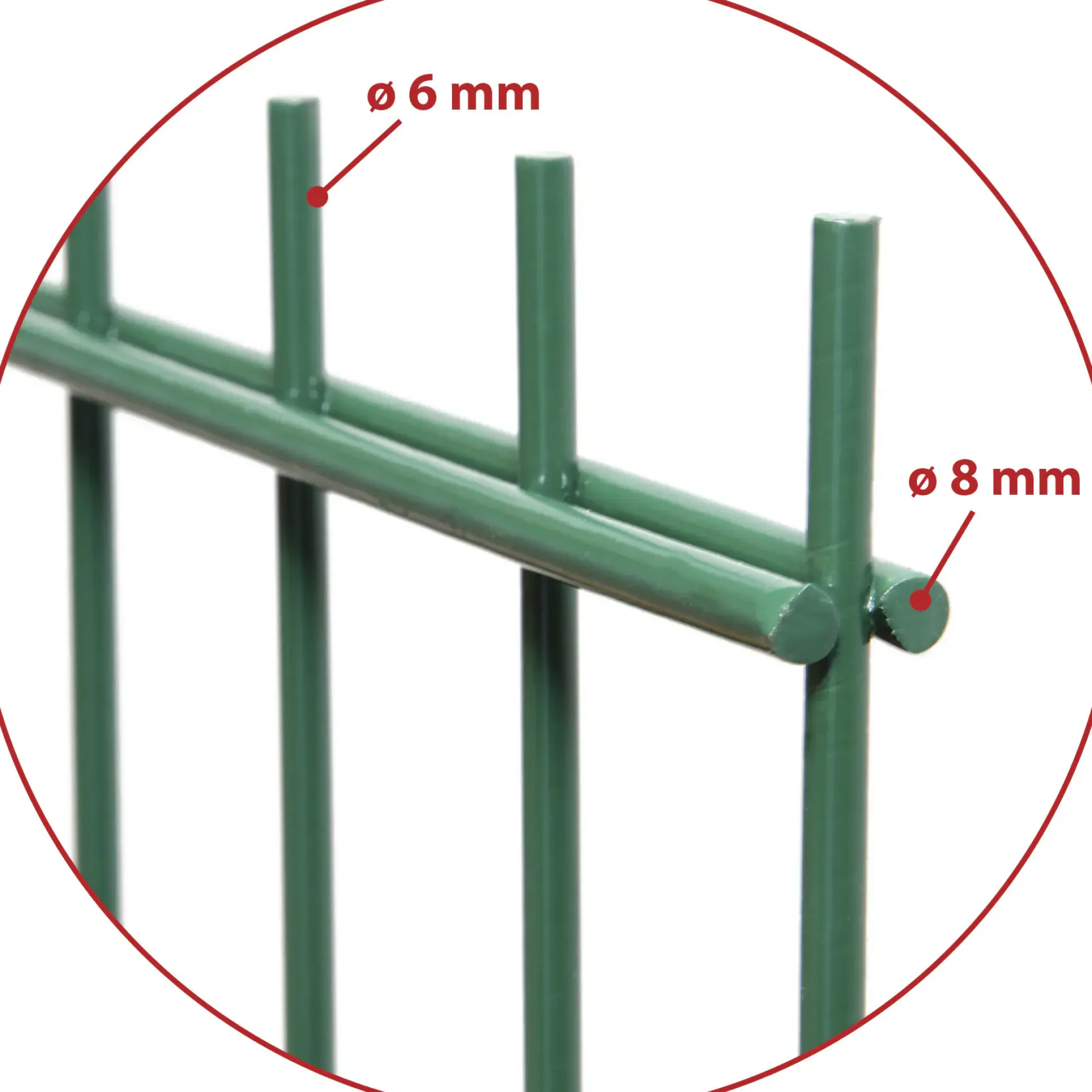 Floraworld Doppelstabmatten-Zaun Premium 251 x 103 cm moosgrün 8/6/8
