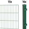 Floraworld Einstabmatten-Zaun Set Classic 30 m 200 x 100 cm inkl. 16 Pfosten 150 x 4 cm moosgrün