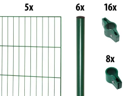 Floraworld Einstabmatten-Zaun Set Classic 10 m 200 x 150 cm inkl. 6 Pfosten 200 cm moosgrün