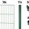 Floraworld Einstabmatten-Zaun Set Classic 20 m 200 x 175 cm inkl. 11 Pfosten 225 cm moosgrün