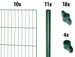 Floraworld Einstabmatten-Zaun Set Classic 20 m 200 x 75 cm inkl. 11 Pfosten 125 cm moosgrün