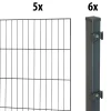 Floraworld Einstabmatten-Zaun Set Classic 10 m 200 x 150 cm inkl. 6 Pfosten 220 cm anthrazit