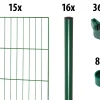 Floraworld Einstabmatten-Zaun Set Classic 30 m 200 x 150 cm inkl. 16 Pfosten 200 cm moosgrün