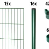 Floraworld Einstabmatten-Zaun Set Classic 30 m 200 x 100 cm inkl. 16 Pfosten 150 cm moosgrün