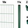 Floraworld Einstabmatten-Zaun Set Classic 20 m 200 x 100 cm inkl. 11 Pfosten 150 cm moosgrün