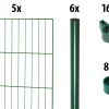 Floraworld Einstabmatten-Zaun Set Classic 10 m 200 x 175 cm inkl. 6 Pfosten 225 cm moosgrün