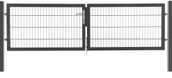 Floraworld Gartentor doppelflügelig Premium 300 x 80 cm anthrazit
