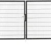 Floraworld Gartentor doppelflügelig Premium inkl. 2 Pfosten 300 x 180 cm anthrazit
