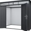 Floraworld Gerätehaus Premium schwarz-metallic 237 x 206 cm