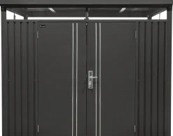 Floraworld Gerätehaus Premium Q7,5 FirstLine schwarz-mettalic 274 x 274 cm