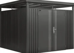 Floraworld Gerätehaus Premium Q7,5 FirstLine schwarz-mettalic 274 x 274 cm