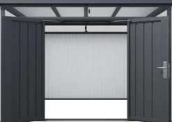 Floraworld Gerätehaus Premium Q7,5 FirstLine schwarz-mettalic 274 x 274 cm