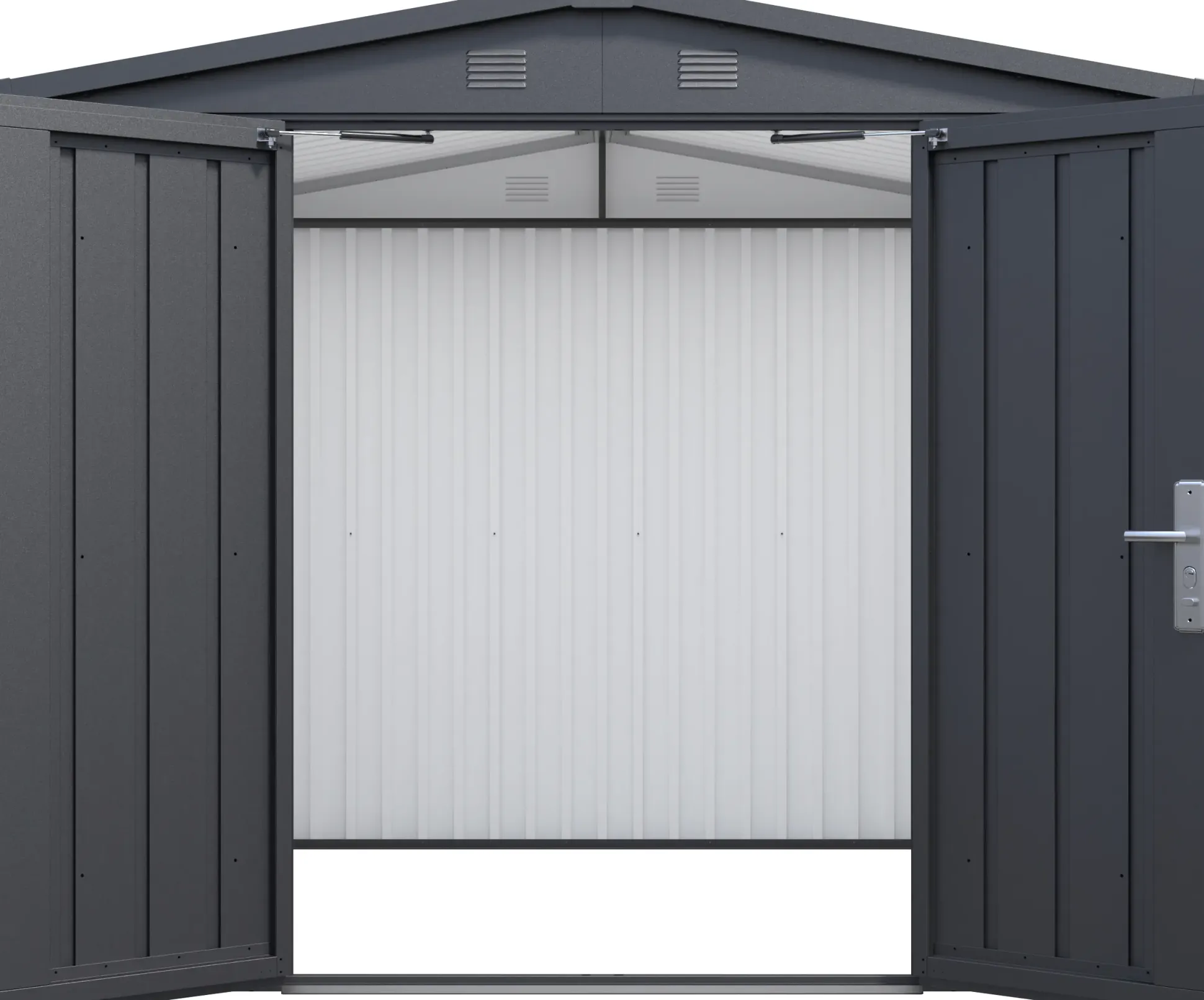 Floraworld Gerätehaus Premium schwarz-metallic 244 x 200 cm